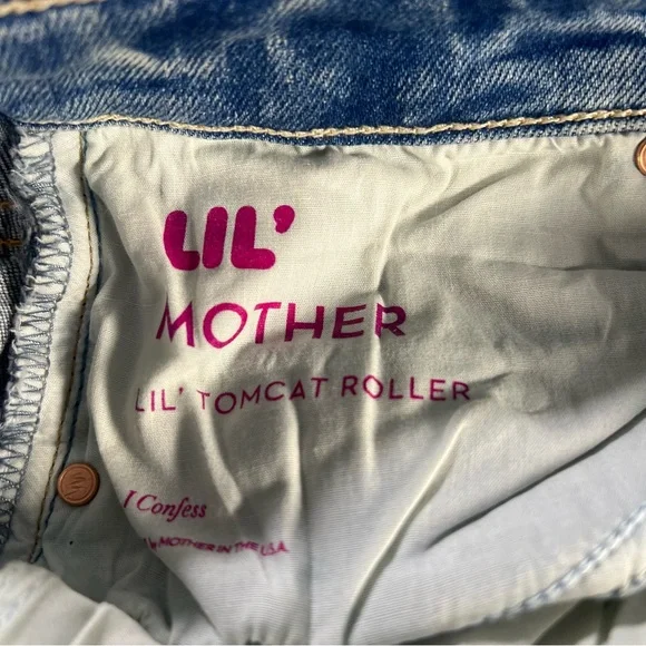 MOTHER Lil’ Tomcat Roller Sneak Jeans I Confess Wash Size 28 Wide Leg Flare - Picture 5 of 11